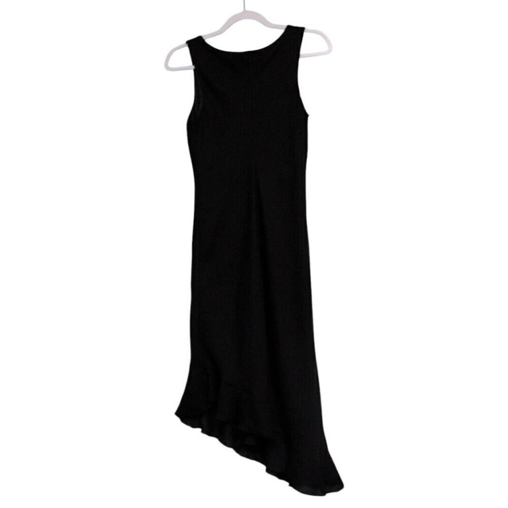 Vintage Y2K Dress Midi Size Small Asymmetric Slinky Dainty Dark Romantic Grunge